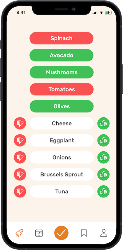 iPhone app preferences selection screenshot