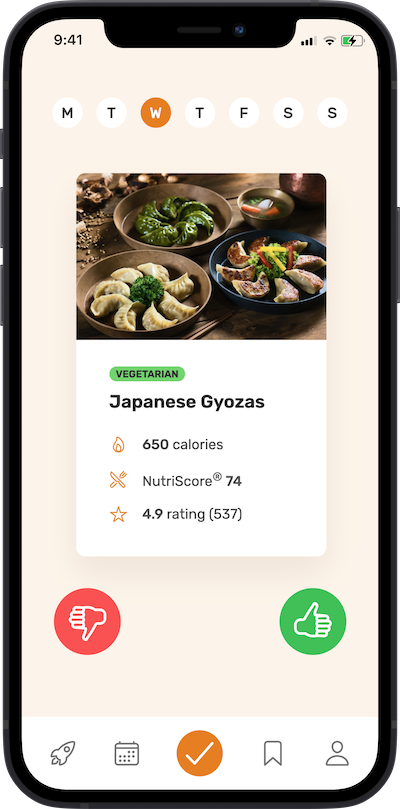 iPhone app meal approving plan screenshot