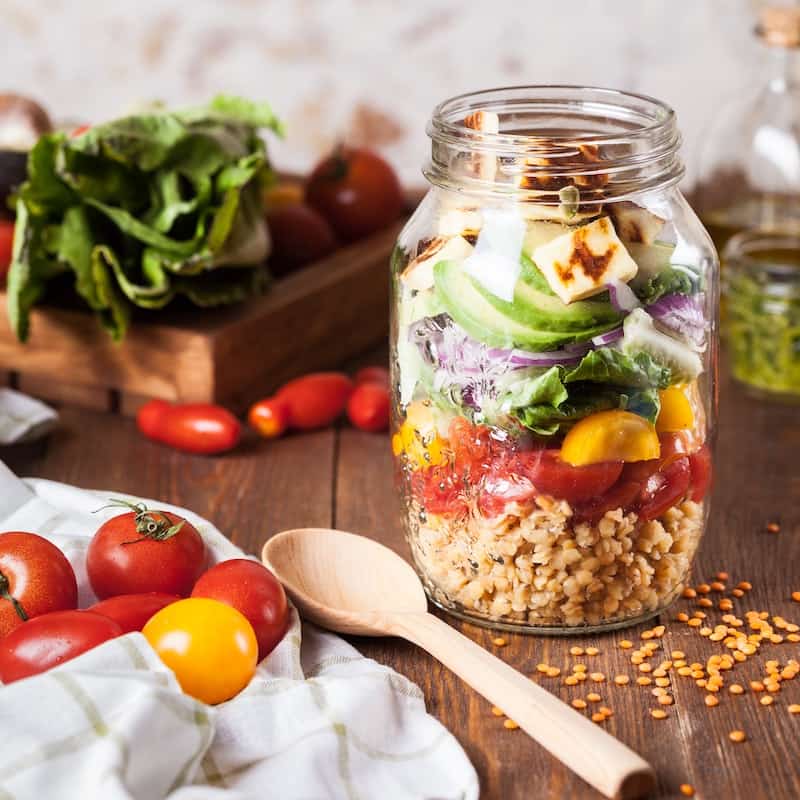 Photo of oats and fruit in a bottle